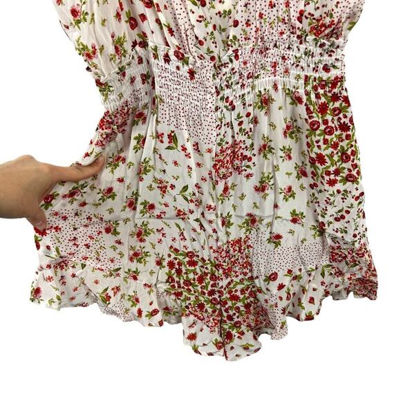New Zara Patchwork Floral Print Playsuit Romper Size Medium - Picture 5 of 16